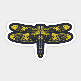 Intricate Golden DragonFly Sticker